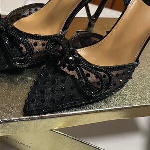 Chic Black Mesh Heels by ninety union